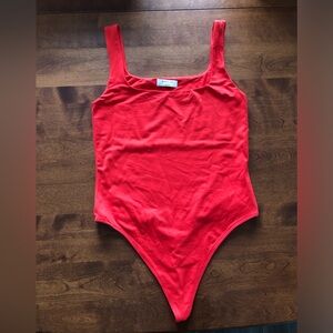 Aritzia Babaton Red Contour Bodysuit